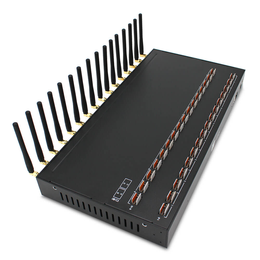 Modem Sim Port EJOINTECH 16 Port GSM SMS Modem 64 SIM SMS Blaster Machine for OTP and ...